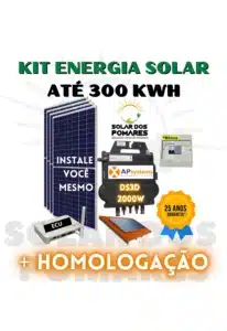 Kit Energia Solar On Grid - Micro Inversor APsystems DS3D Basic – 240 a 300 kwh/Mês 2 Kit de energia solar completo com micro inversor apsystems ds3d 2000w placas estrutura telhado e monitoramento