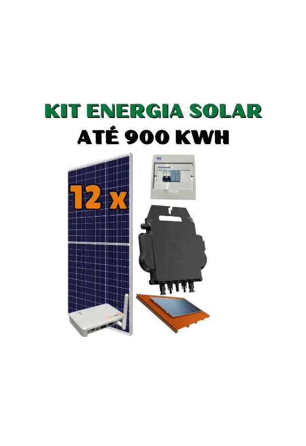 Kit Energia Solar 900 kWh Mês