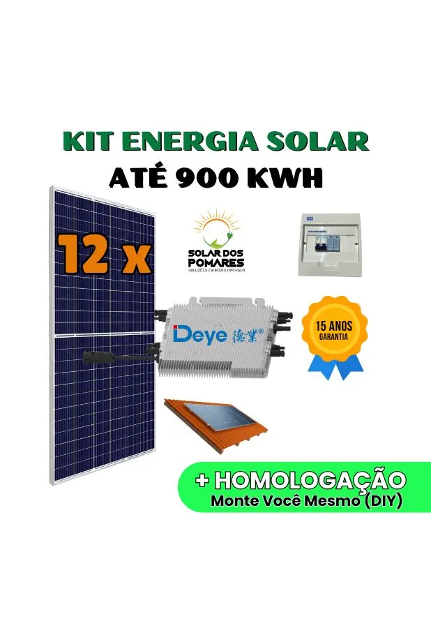 Kit Energia Solar 900 kWh Mês