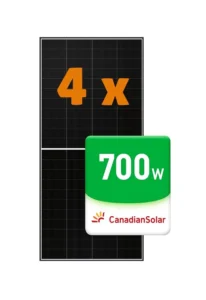 Kit 4 Placas Fotovoltaicas Canadian 700W