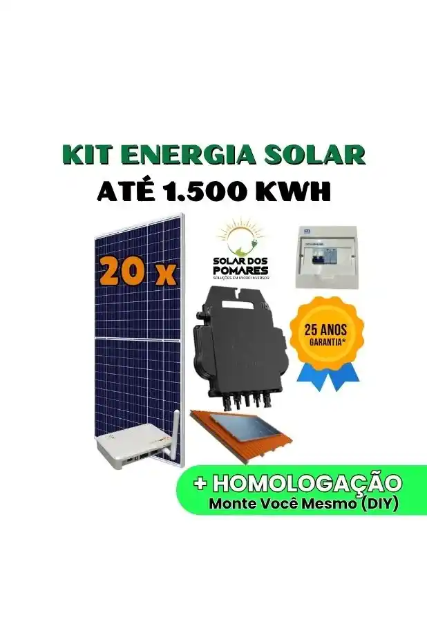 Kit Energia Solar 1500 kWh Mês