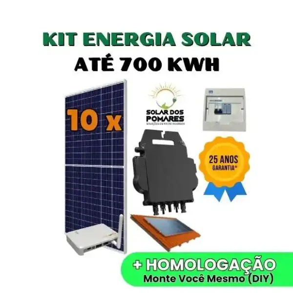 Kit Energia Solar 700 kWh Mês
