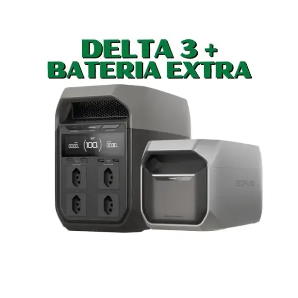 Kit Energia Solar Para Acampamento - Ecoflow Delta 3 e Bateria Extra