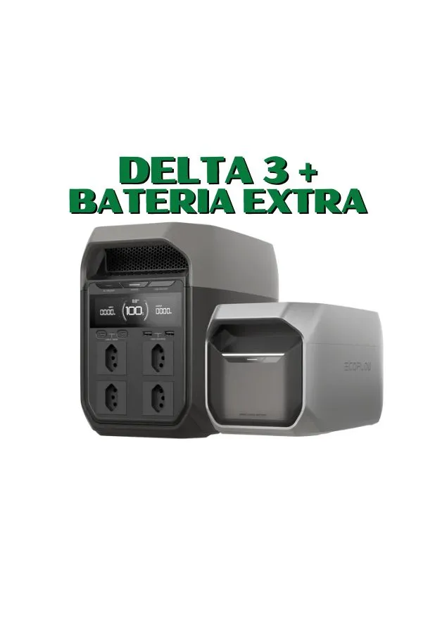 Kit Energia Solar Para Acampamento - Ecoflow Delta 3 e Bateria Extra