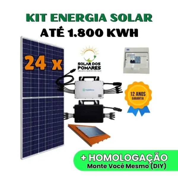Kit Energia Solar Residencial Completo 1800 kWh